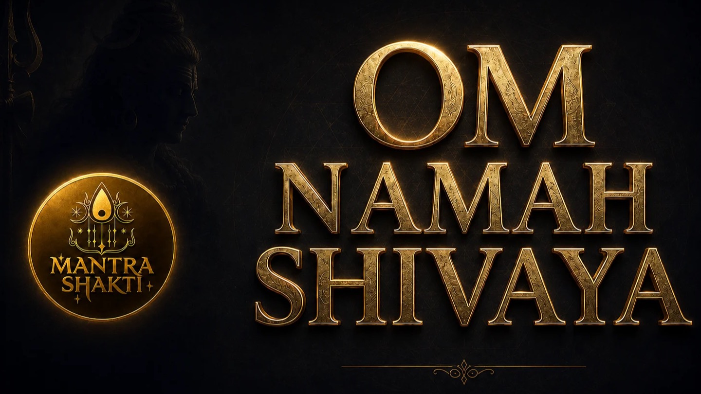 Mantra Shakti cantando Om Namah Shivaya en una toma cerrada del ensamble
